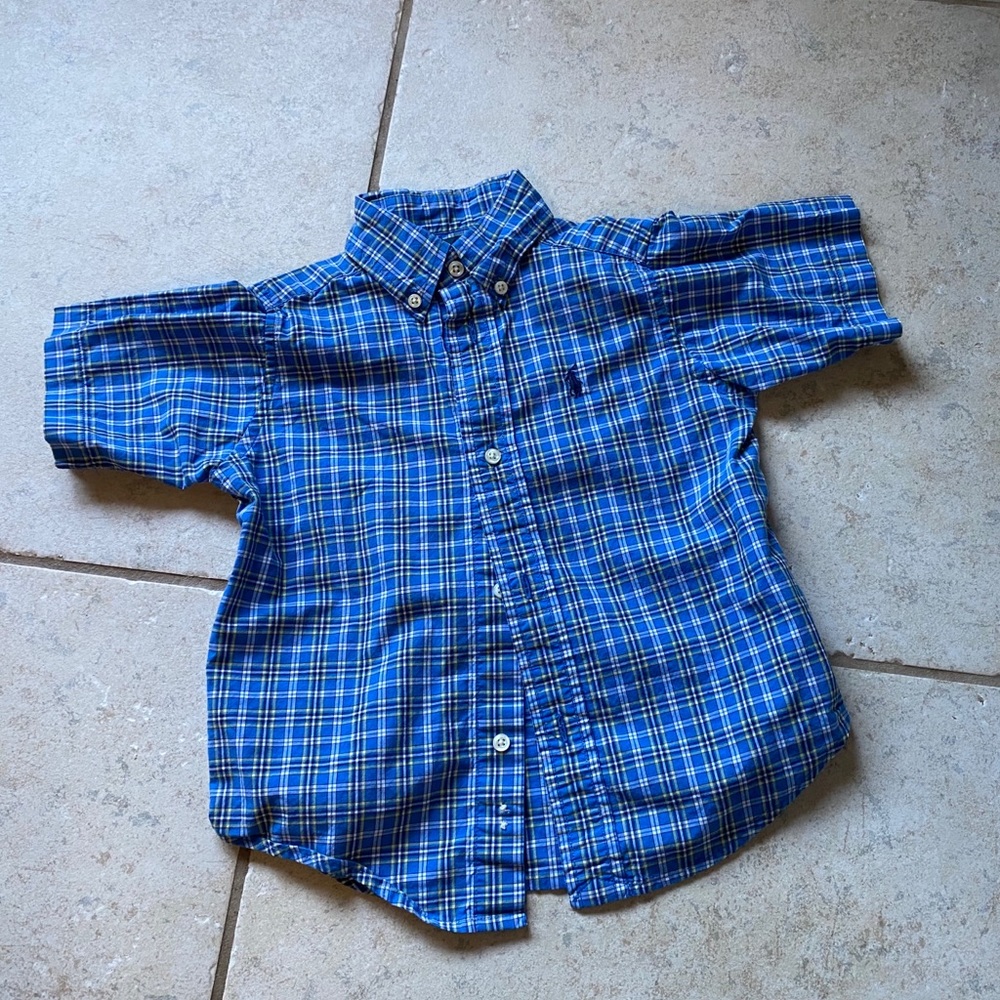 Ralph Lauren Plaid Button Down Short Sleeve Shirt - Picture 1 of 4